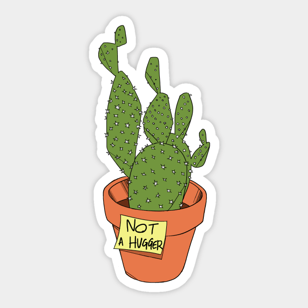 Not a Hugger Opuntia Cactus Sticker by castrocastro